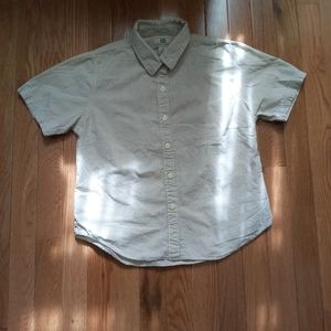 M by Maurices 90s tan/white checked short sleeved button down Size S